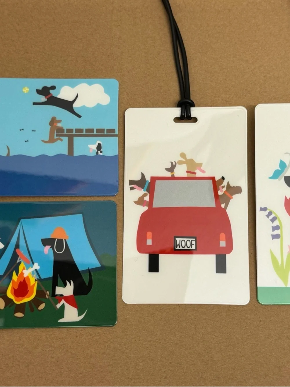 Set of 4 R. Nichols Luggage Tags - Doggies